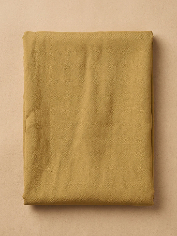 Mustard Organza Embroidered Unstitched Dress Material