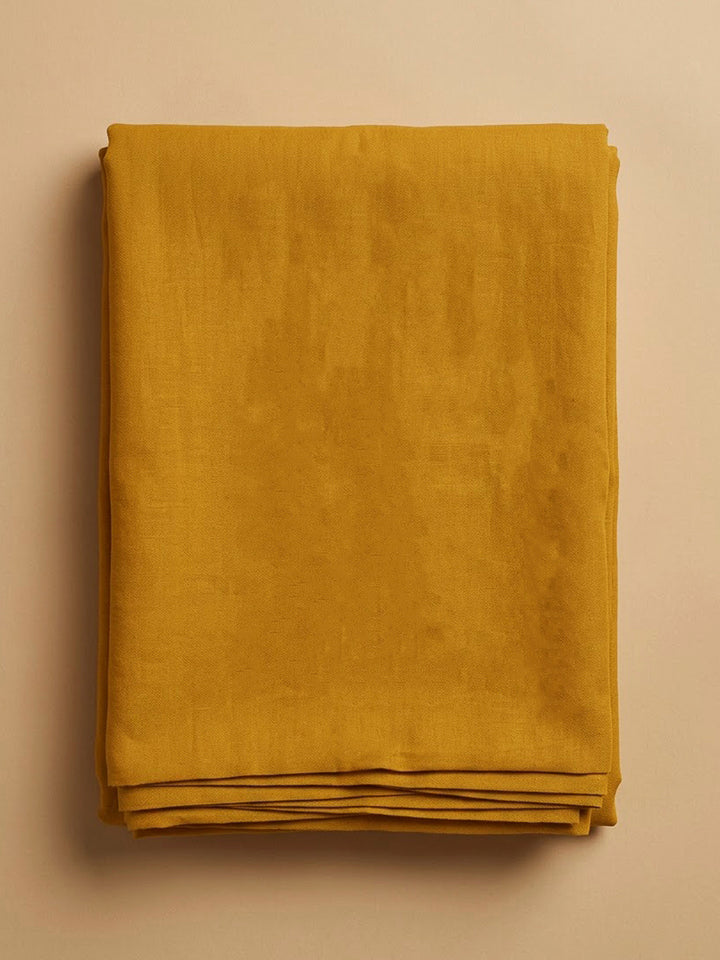 Mustard Chanderi Embroidered Unstitched Dress Material