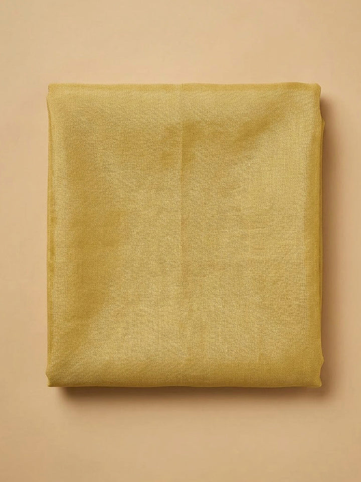 Lemon Organza Embroidered Unstitched Dress Material