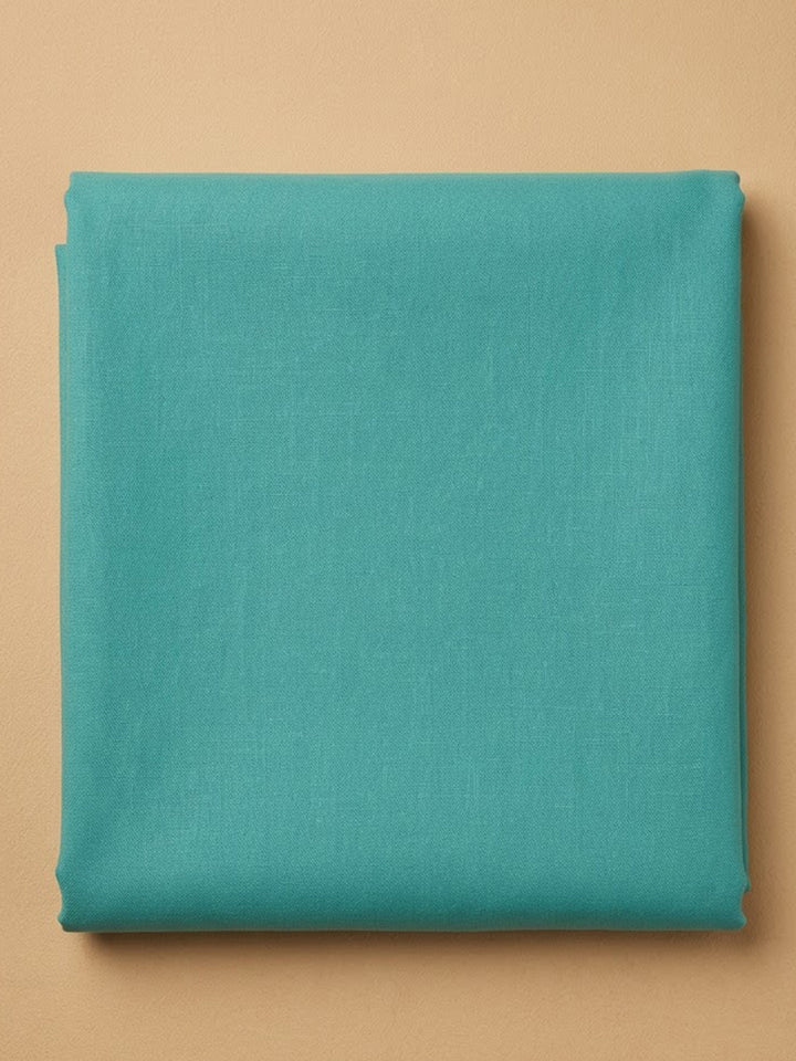 Sea-Green Chanderi Embroidered Unstitched Dress Material