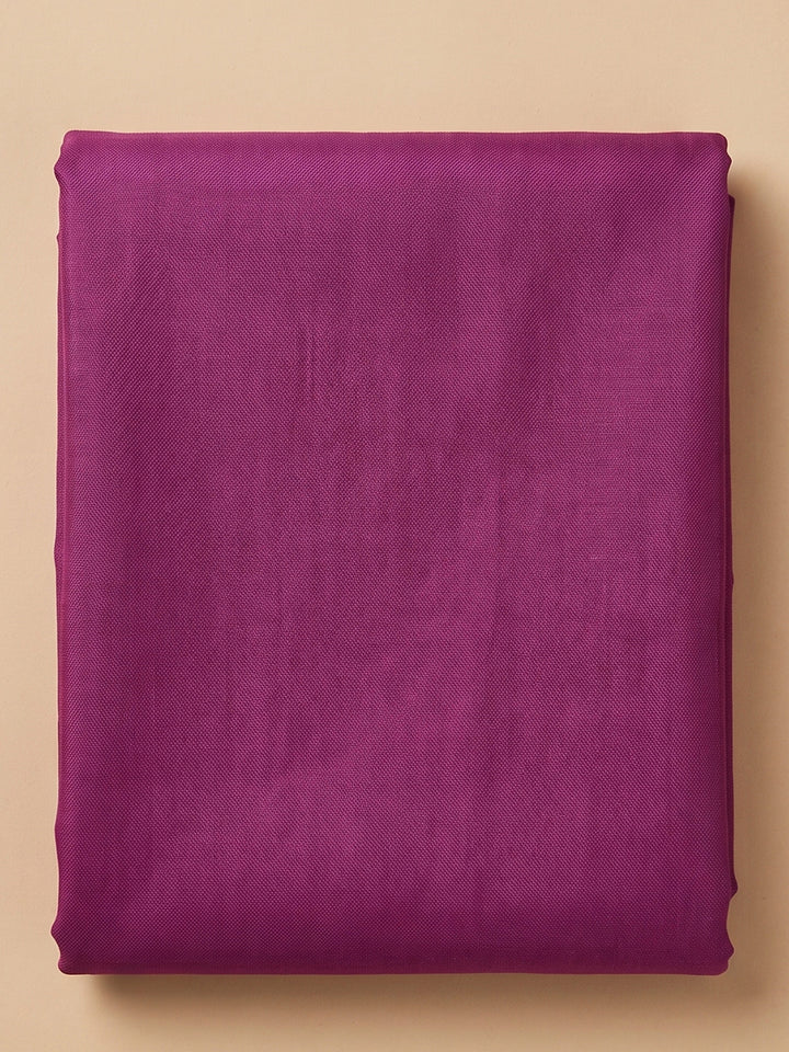 Purple Chanderi Embroidered Unstitched Dress Material