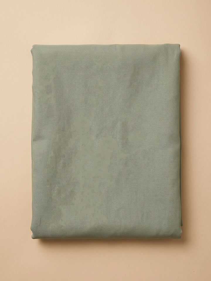 Aqua Green Organza Embroidered Unstitched Dress Material