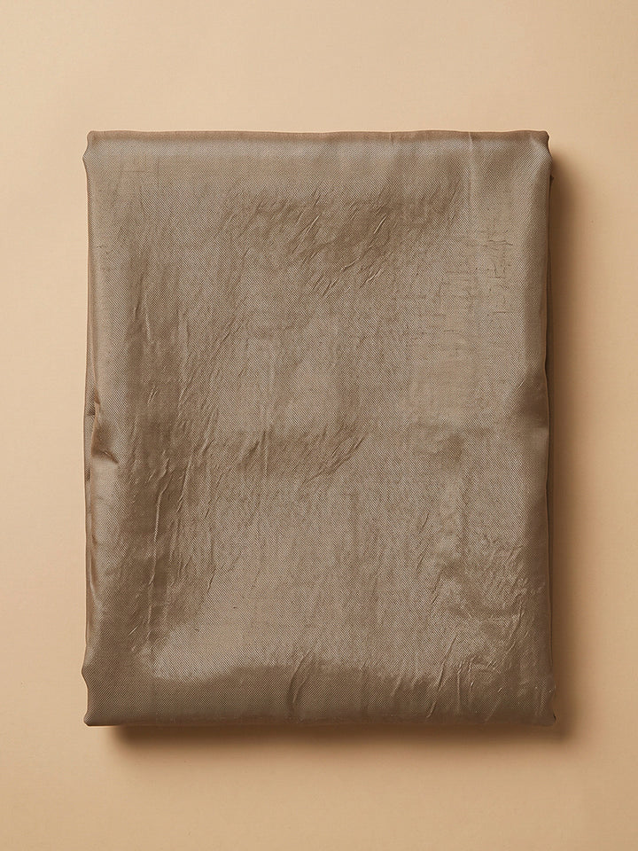 Brown Organza Embroidered Unstitched Dress Material