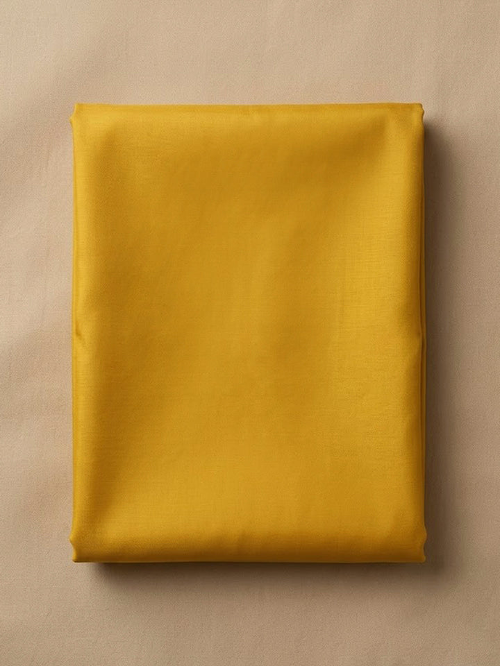 Yellow Chanderi Embroidered Unstitched Dress Material