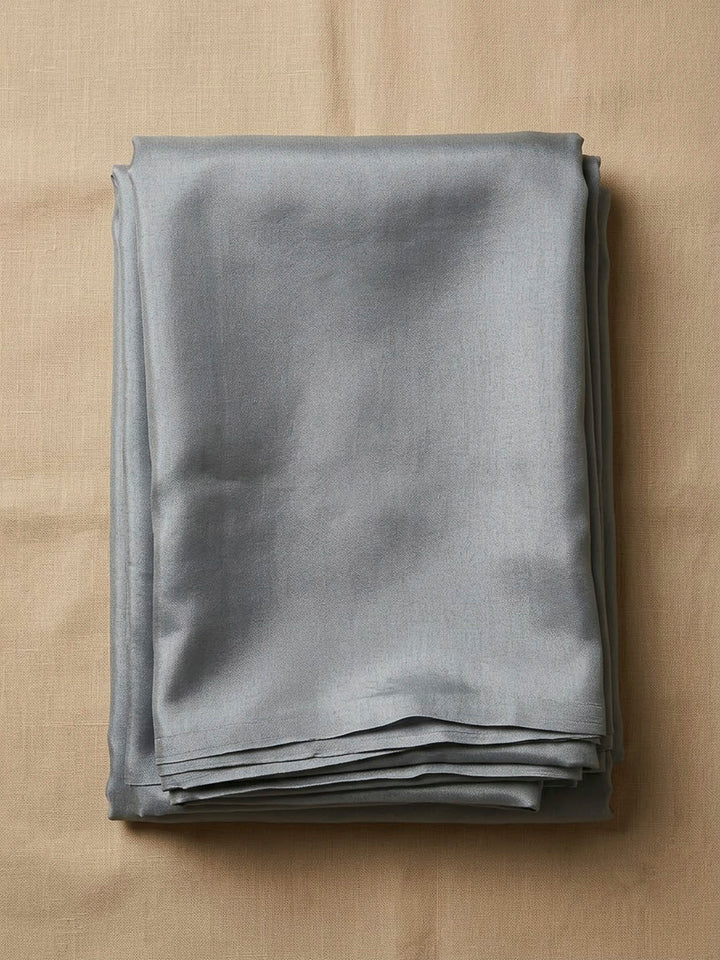 Grey Chanderi Embroidered Unstitched Dress Material