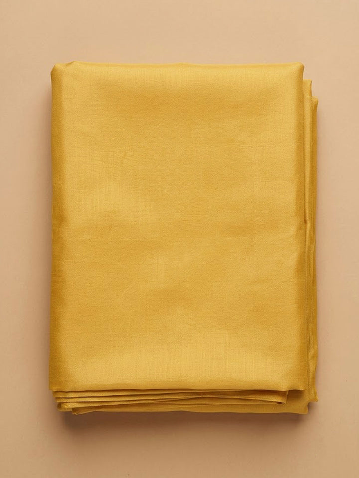 Yellow Chanderi Embroidered Unstitched Dress Material