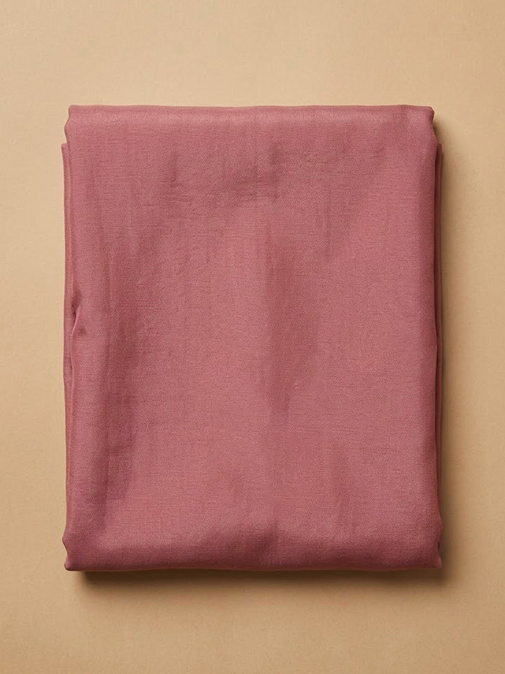 Onion Pink Organza Embroidered Unstitched Dress Material