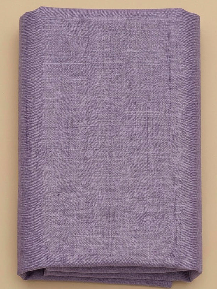 Purple Tussar Printed Unstitched Dress Material