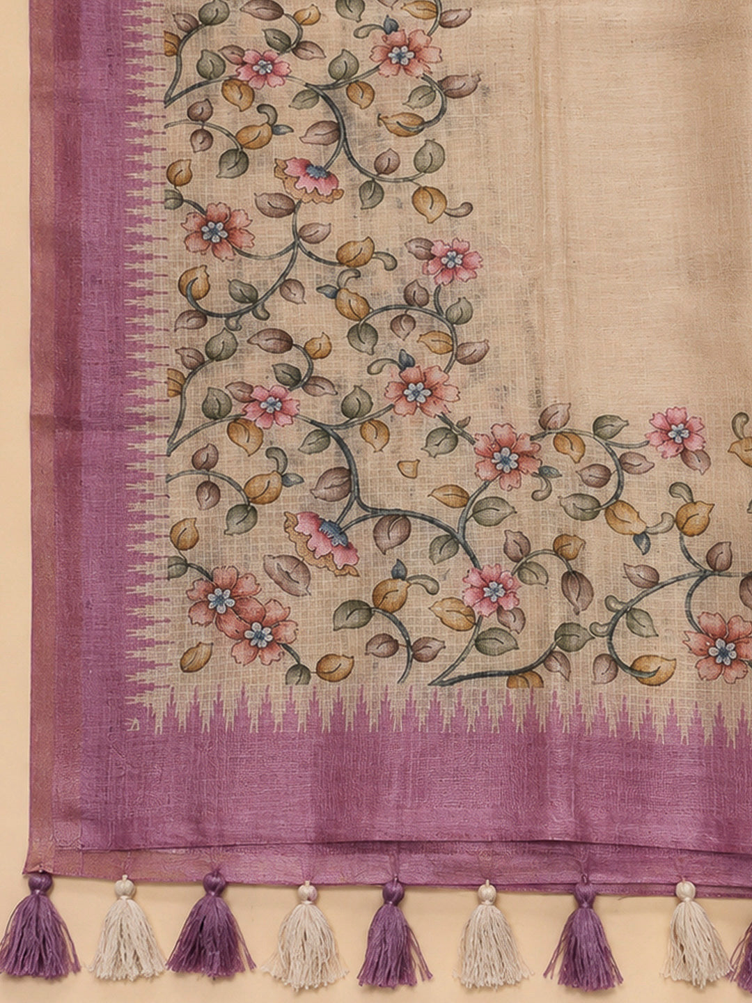 Onion Pink Cotton Blend Printed Unstitched Dress Material