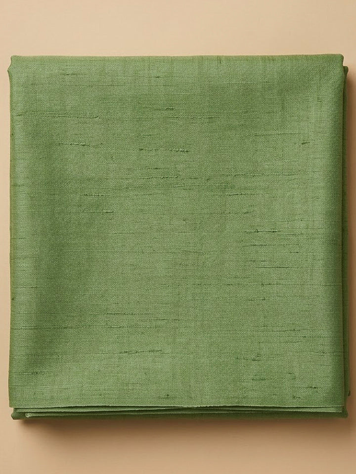Pista Green Tussar Printed Unstitched Dress Material