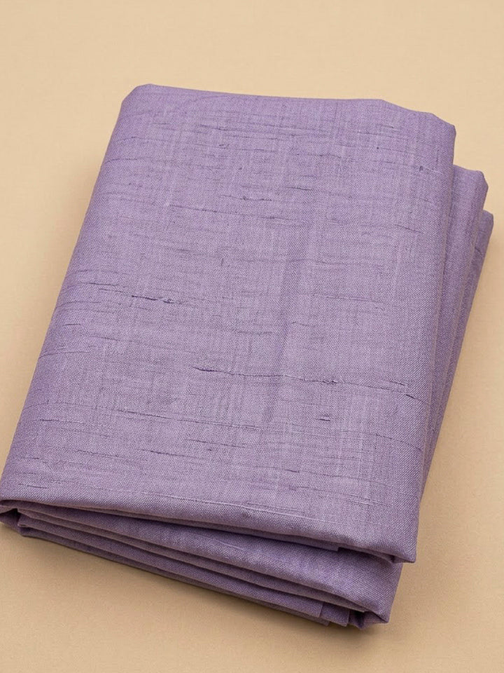 Purple Tussar Printed Unstitched Dress Material