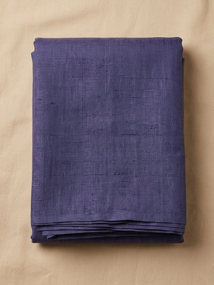 Blue Tussar Printed Unstitched Dress Material