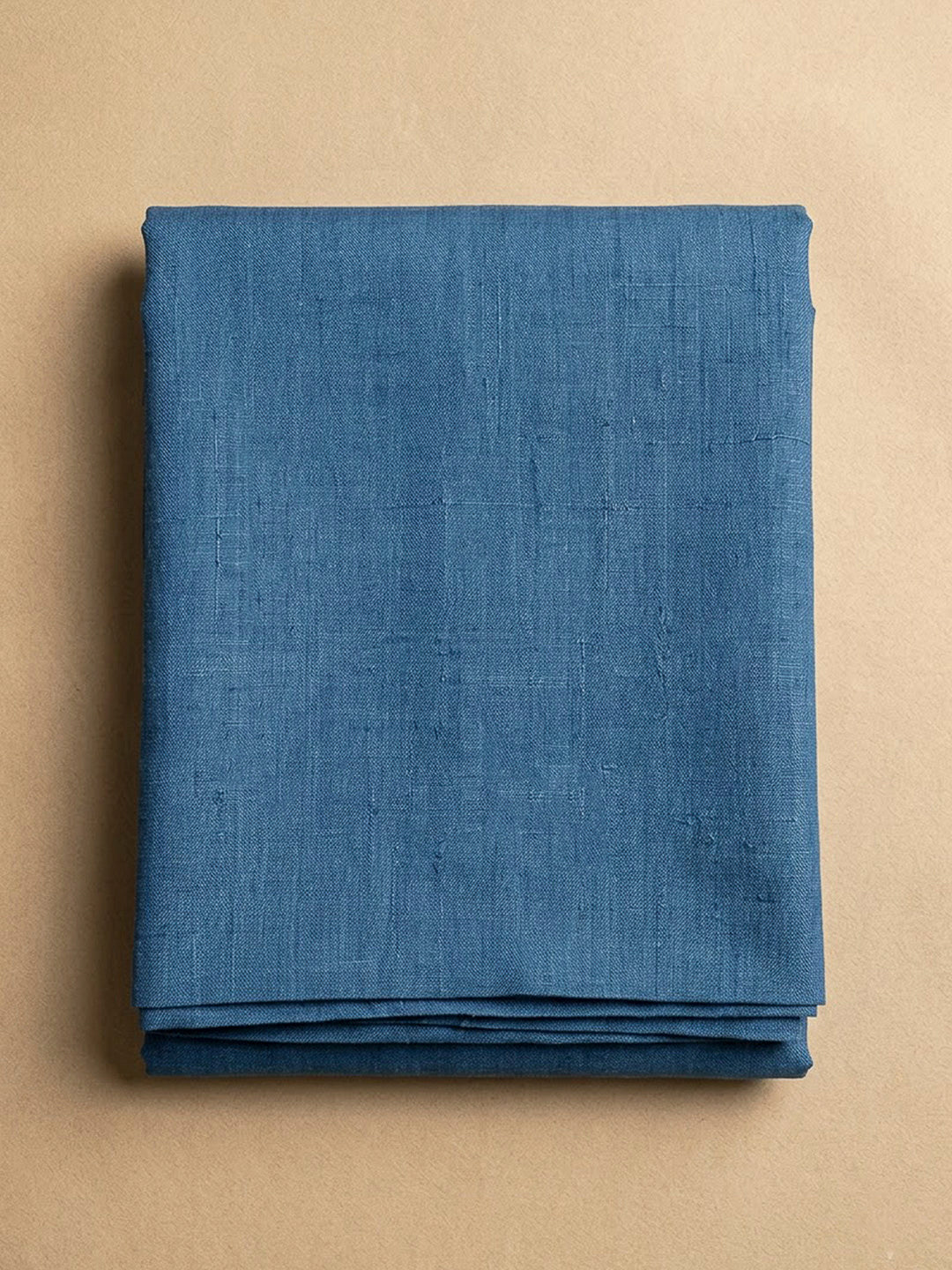 Blue Tussar Printed Unstitched Dress Material