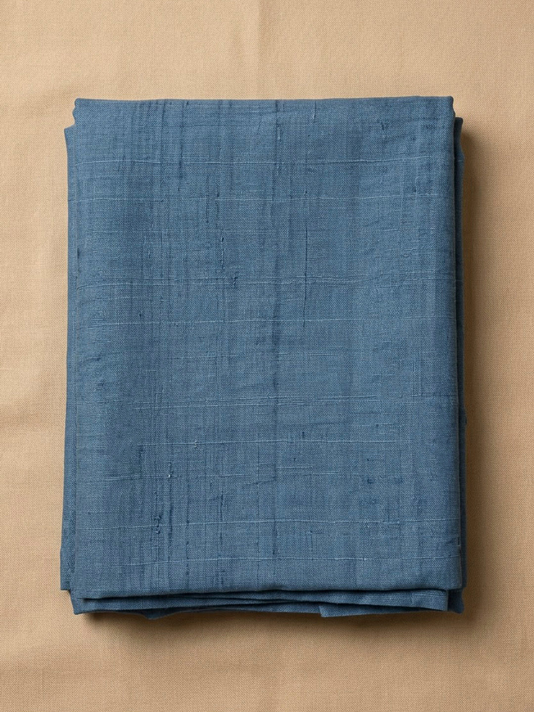 Blue Tussar Printed Unstitched Dress Material