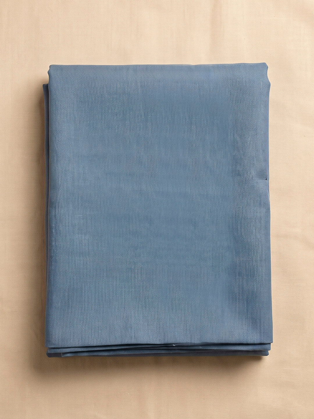 Blue Tussar Printed Unstitched Dress Material