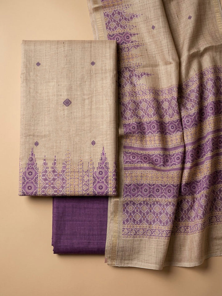 LavenderArt Silk Printed Unstitched Dress Material