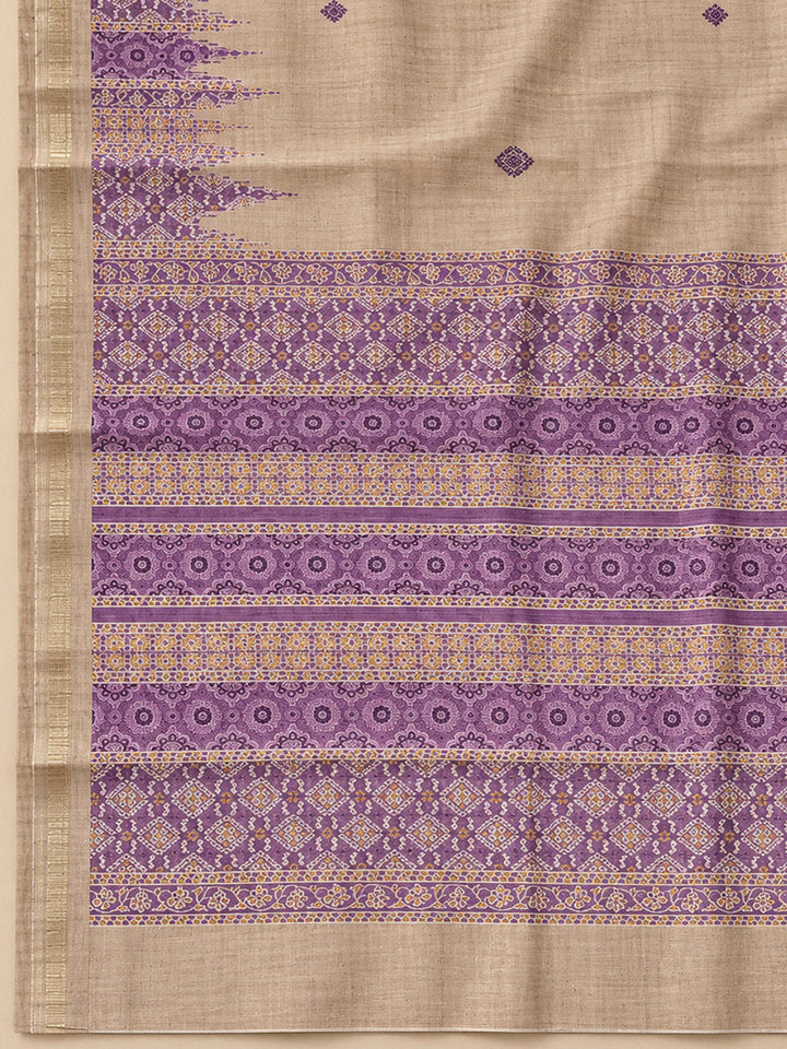 LavenderArt Silk Printed Unstitched Dress Material