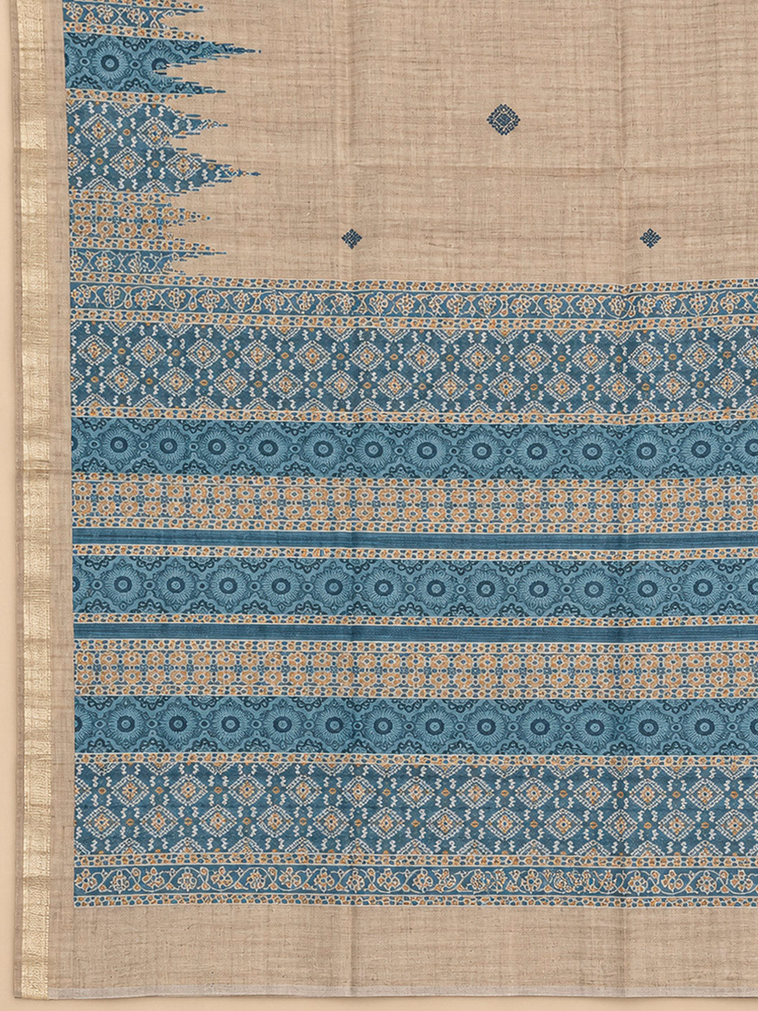 Rama Green Art Silk Printed Unstitched Dress Material