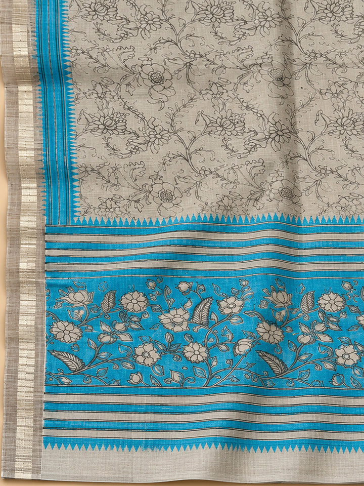 Firozee Tussar Printed Unstitched Dress Material