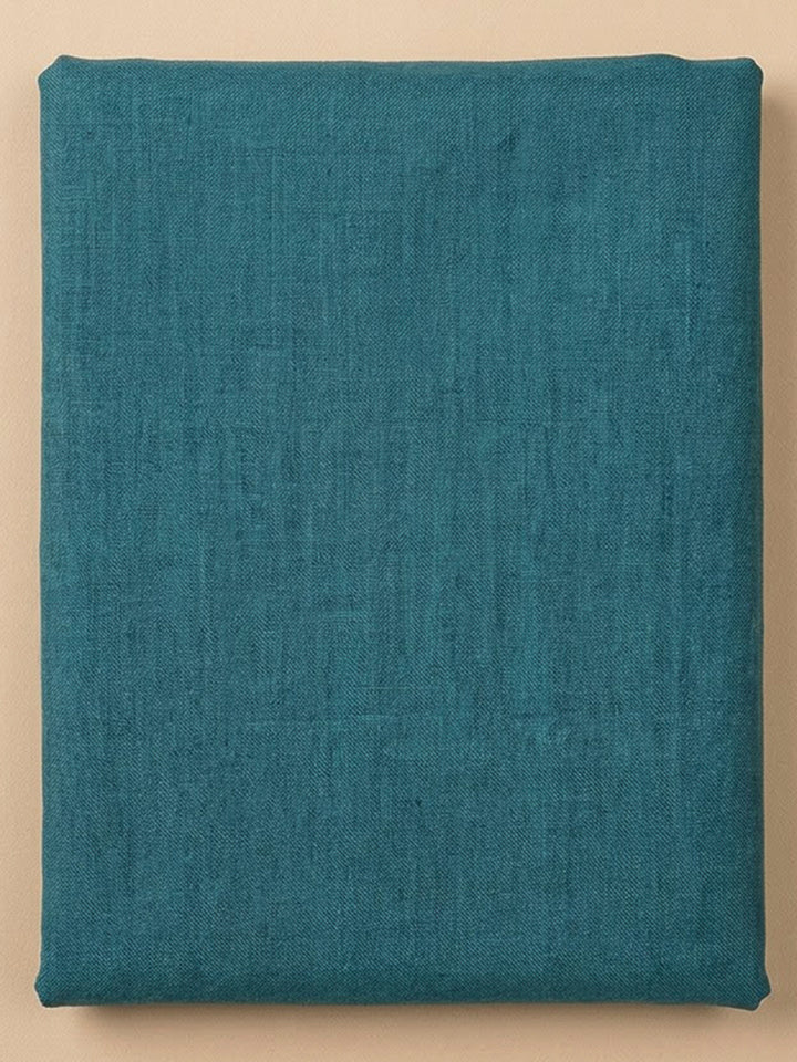 Blue Tussar Printed Unstitched Dress Material