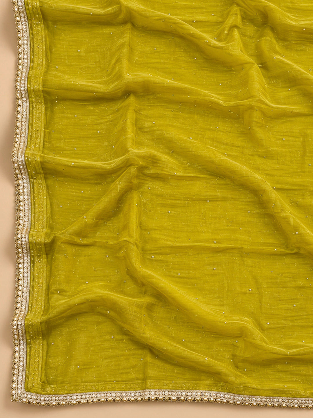 Lemon Cotton Blend Embroidered Unstitched Dress Material