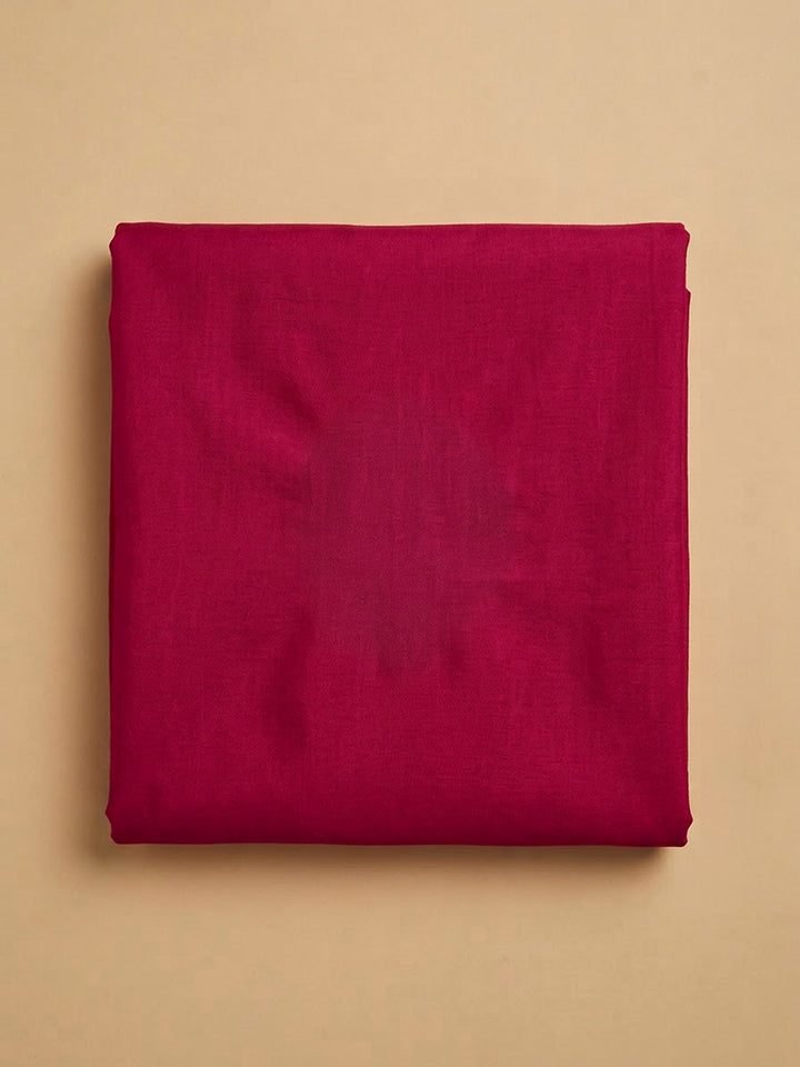 Hot Pink Cotton Blend Embroidered Unstitched Dress Material