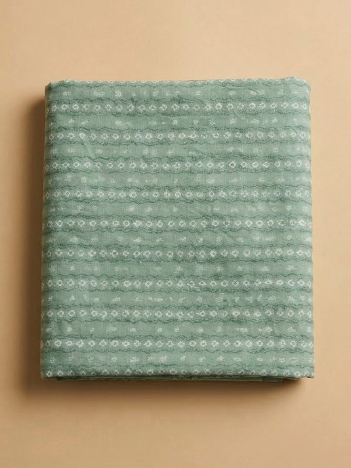 Rama Green Cotton Blend Printed Unstitched Dress Material