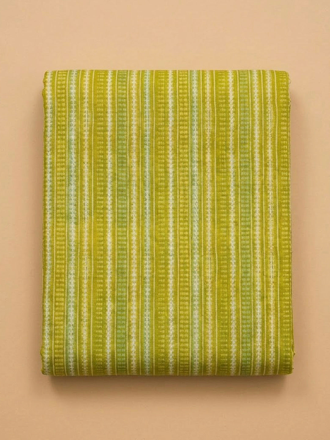 Pista Green Cotton Blend Printed Unstitched Dress Material