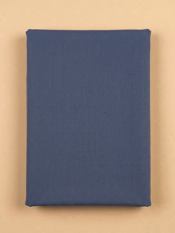 Blue Cotton Blend Printed Unstitched Dress Material
