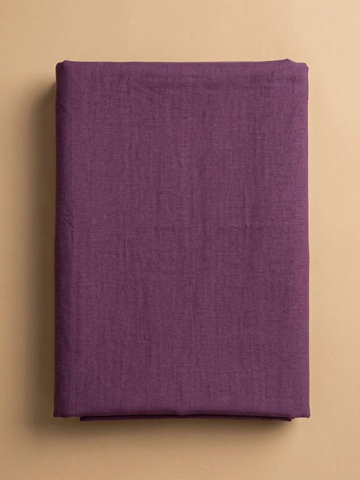 Purple Cotton Blend Embroidered Unstitched Dress Material