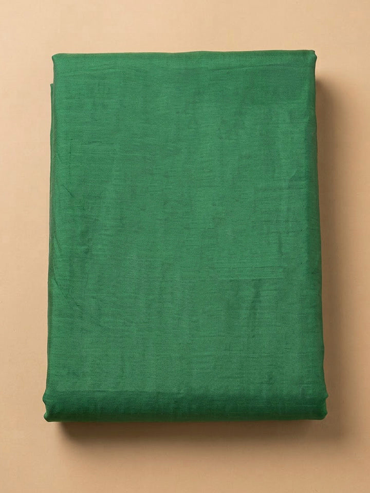 Green Cotton Blend Printed Unstitched Dress Material