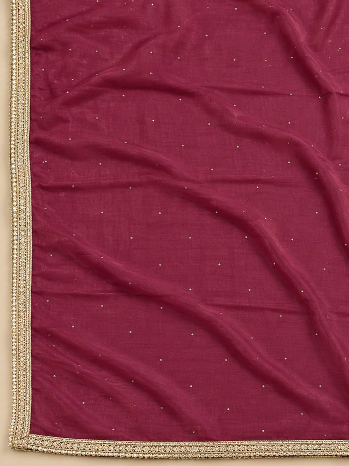 Onion Pink Cotton Blend Printed Unstitched Dress Material