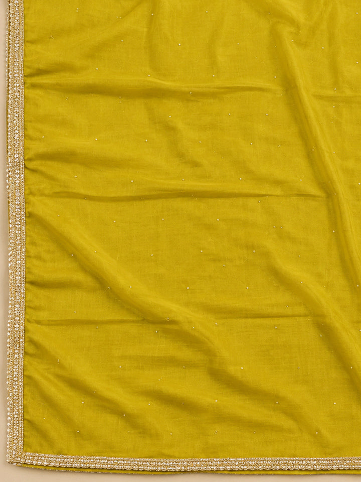 Lemon Cotton Blend Printed Unstitched Dress Material