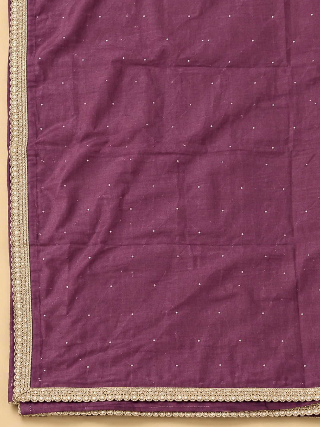 Purple Cotton Blend Printed Unstitched Dress Material