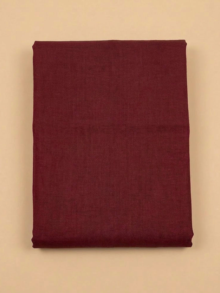 Maroon Cotton Blend Printed Unstitched Dress Material