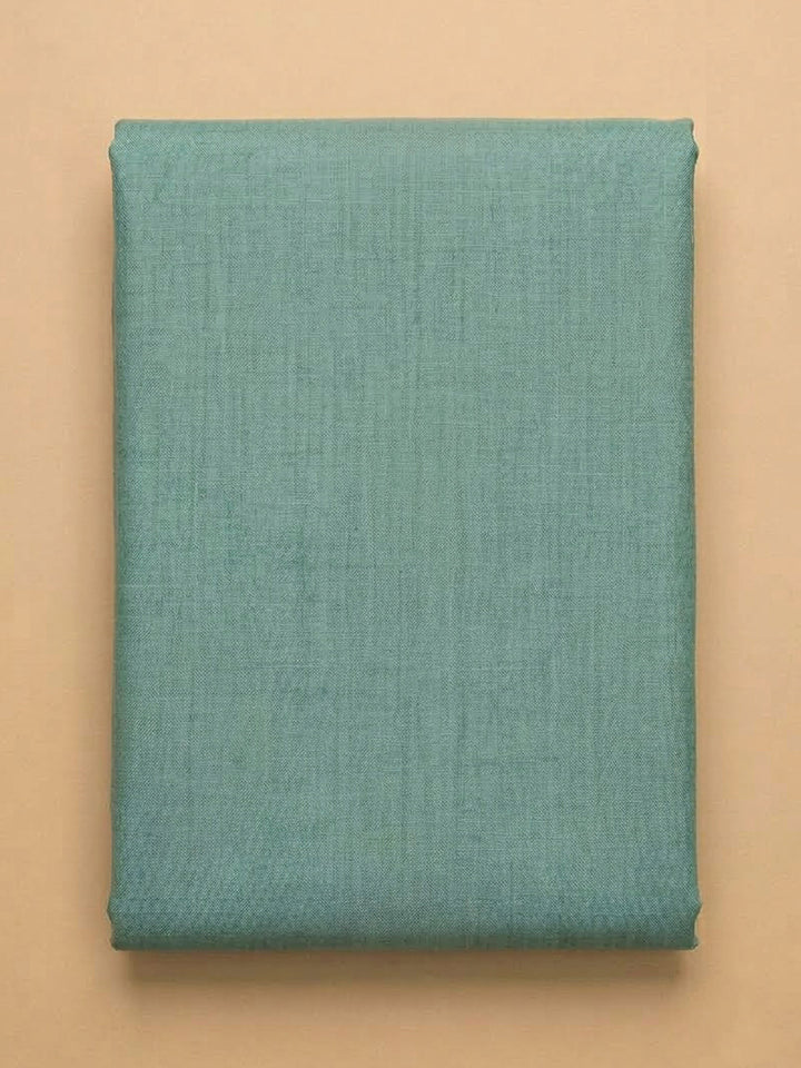 Sea Green Chanderi Printed Unstitched Dress Material