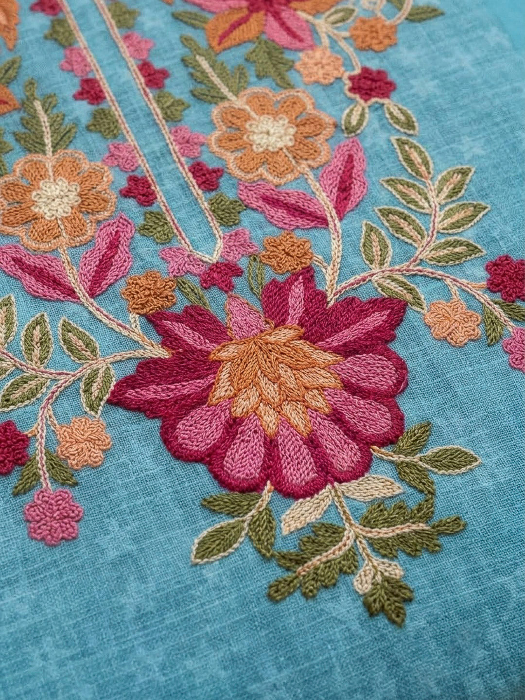 Firozee Chanderi Embroidered Unstitched Dress Material