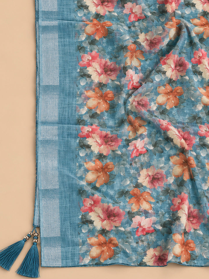 Firozee Chanderi Embroidered Unstitched Dress Material