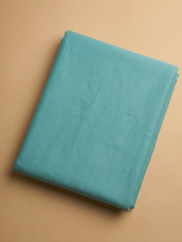 Sea Green Chanderi Embroidered Unstitched Dress Material