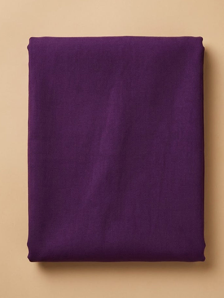 Purple Chanderi Embroidered Unstitched Dress Material