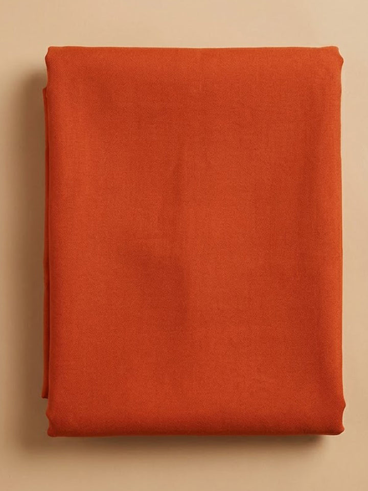 Rust Chanderi Embroidered Unstitched Dress Material