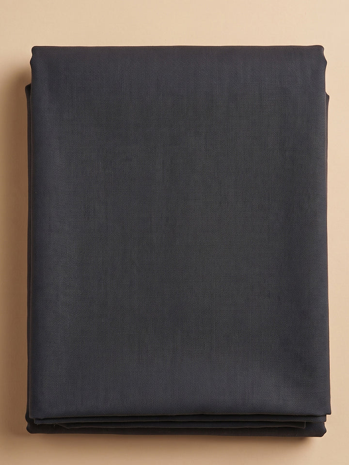 Black Chanderi Embroidered Unstitched Dress Material