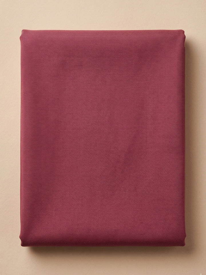 Wine Chanderi Embroidered Unstitched Dress Material