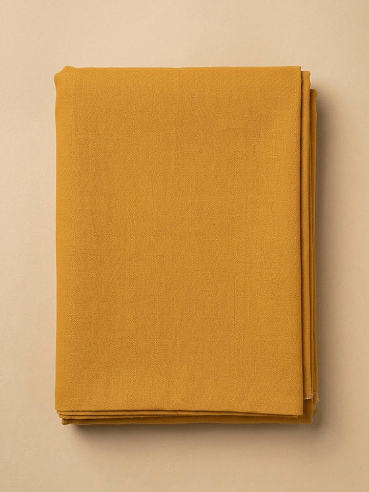 Mustard Crepe Printed Unstitched Dress Material