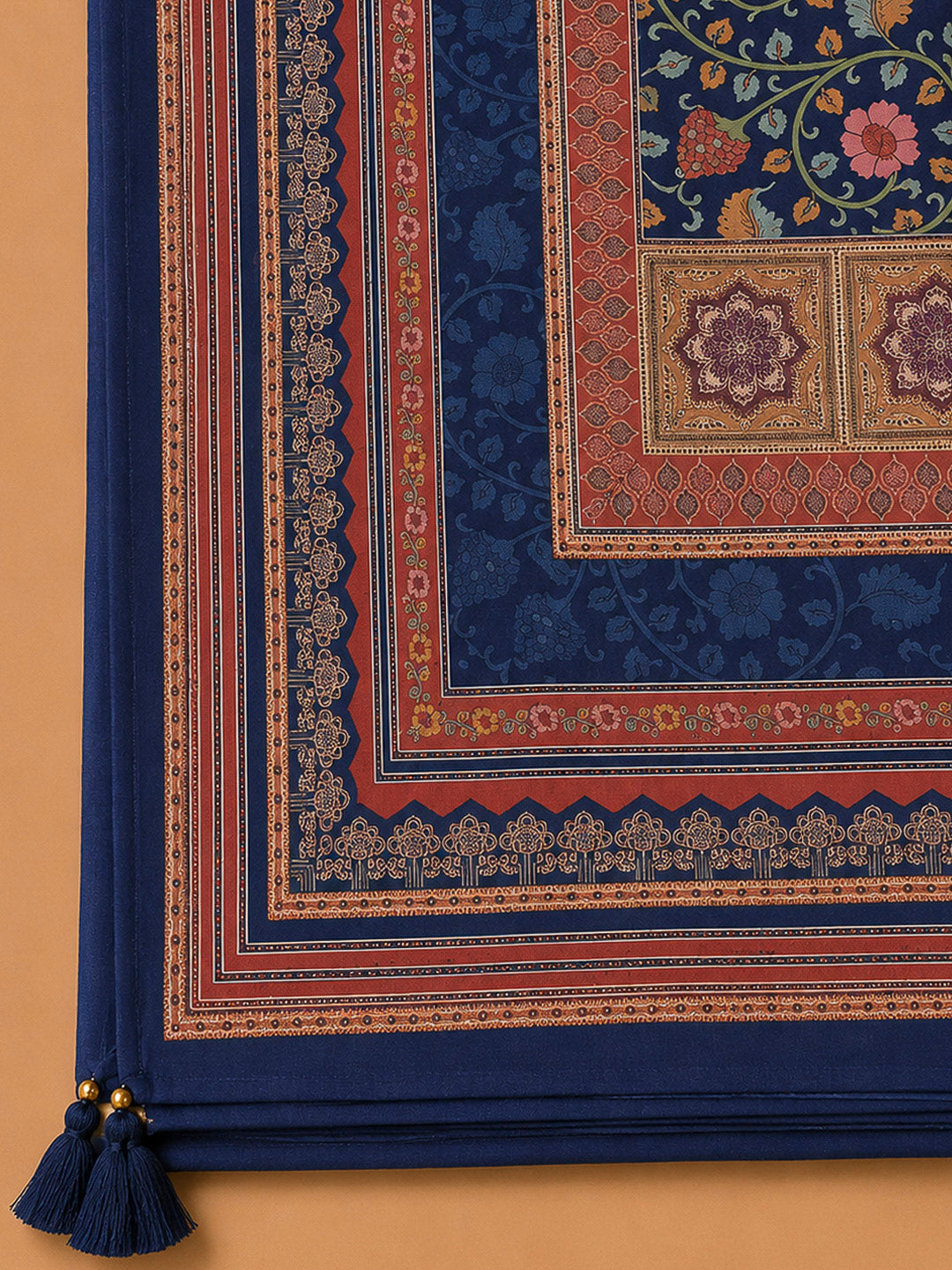 Blue Crepe Printed Unstitched Dress Material