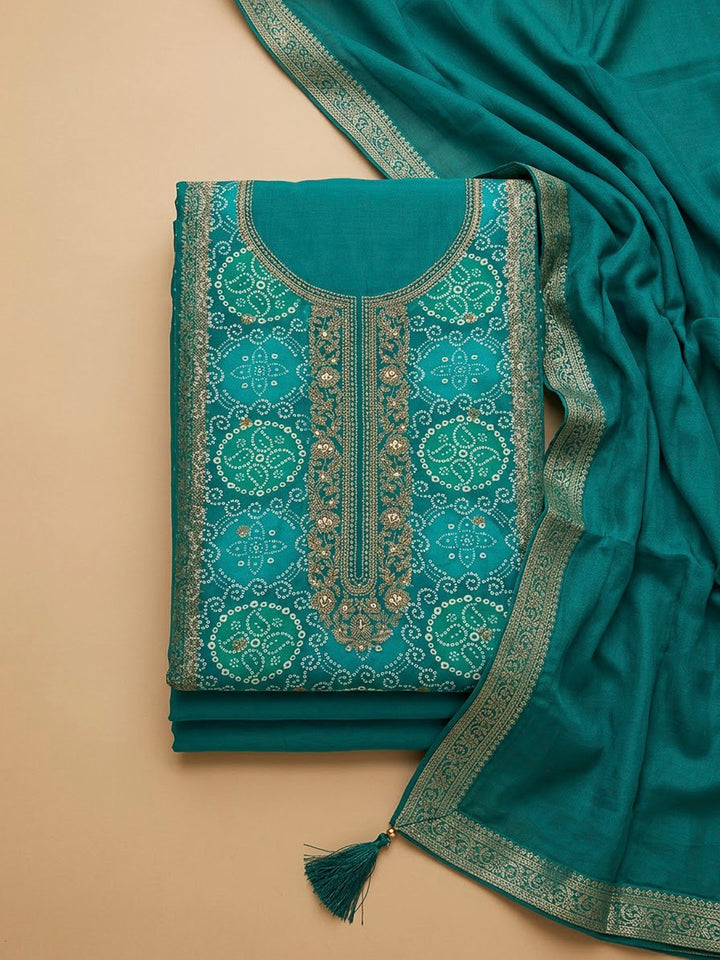Firozee Cotton Blend Embroidered Unstitched Dress Material