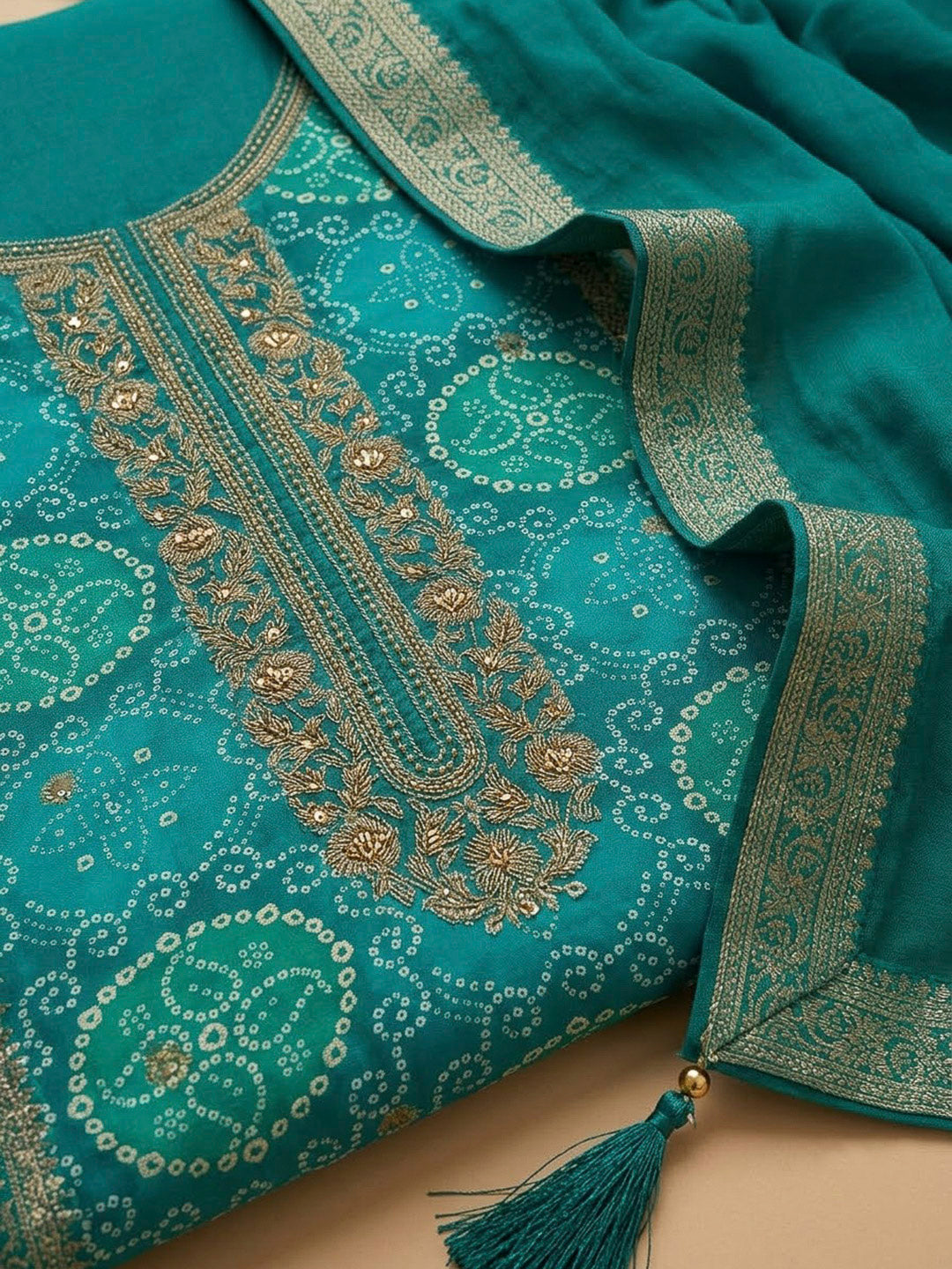 Firozee Cotton Blend Embroidered Unstitched Dress Material