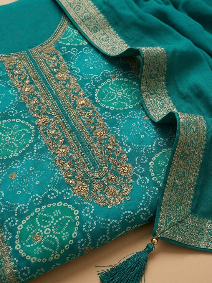 Firozee Cotton Blend Embroidered Unstitched Dress Material