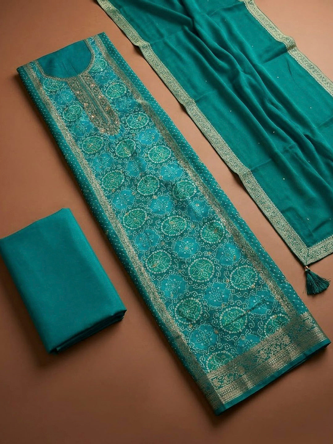 Firozee Cotton Blend Embroidered Unstitched Dress Material