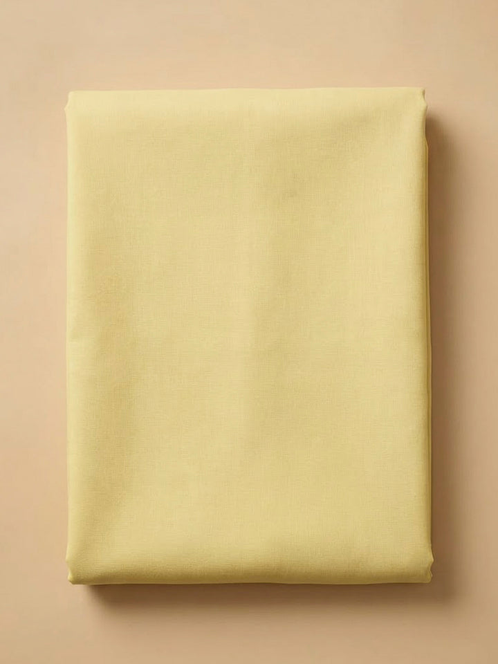 Mustard Chanderi Printed Unstitched Dress Material